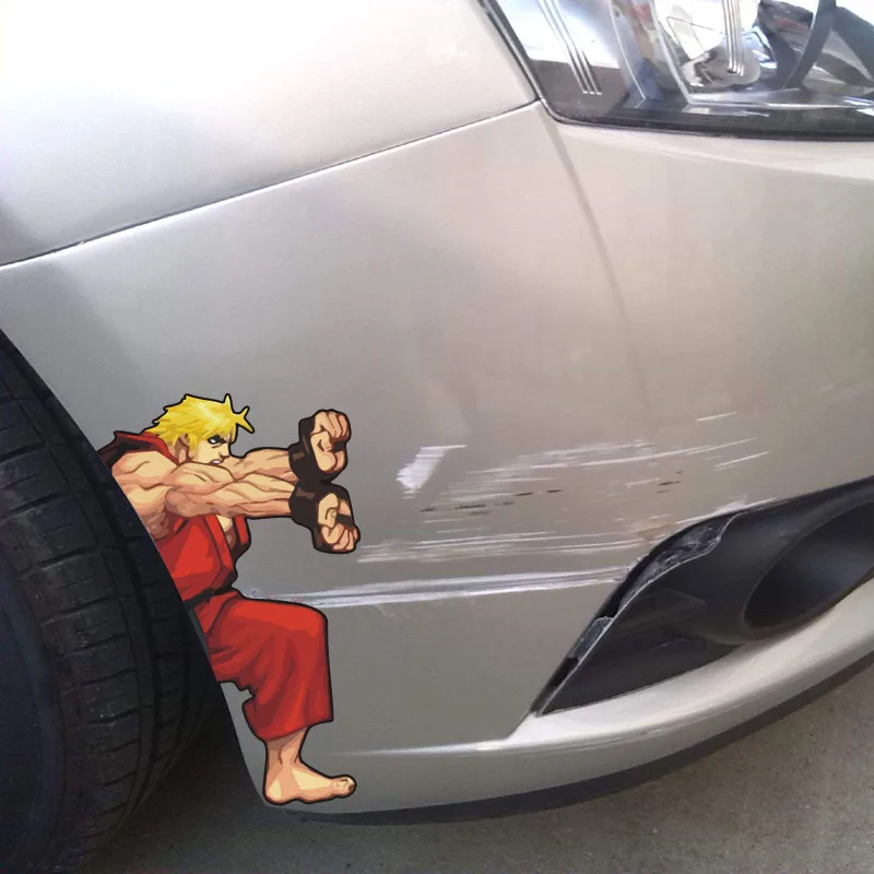 5 design Cartoon  Reflective Car Peeker Stickers for car Rear view window and door windshield Decoration