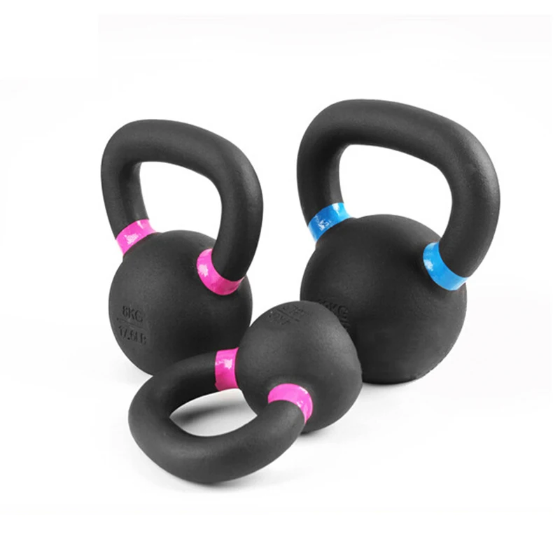 Factory sale Powder Coated Cast Iron kettlebell color rubber kettlebell cement concrete kettlebell