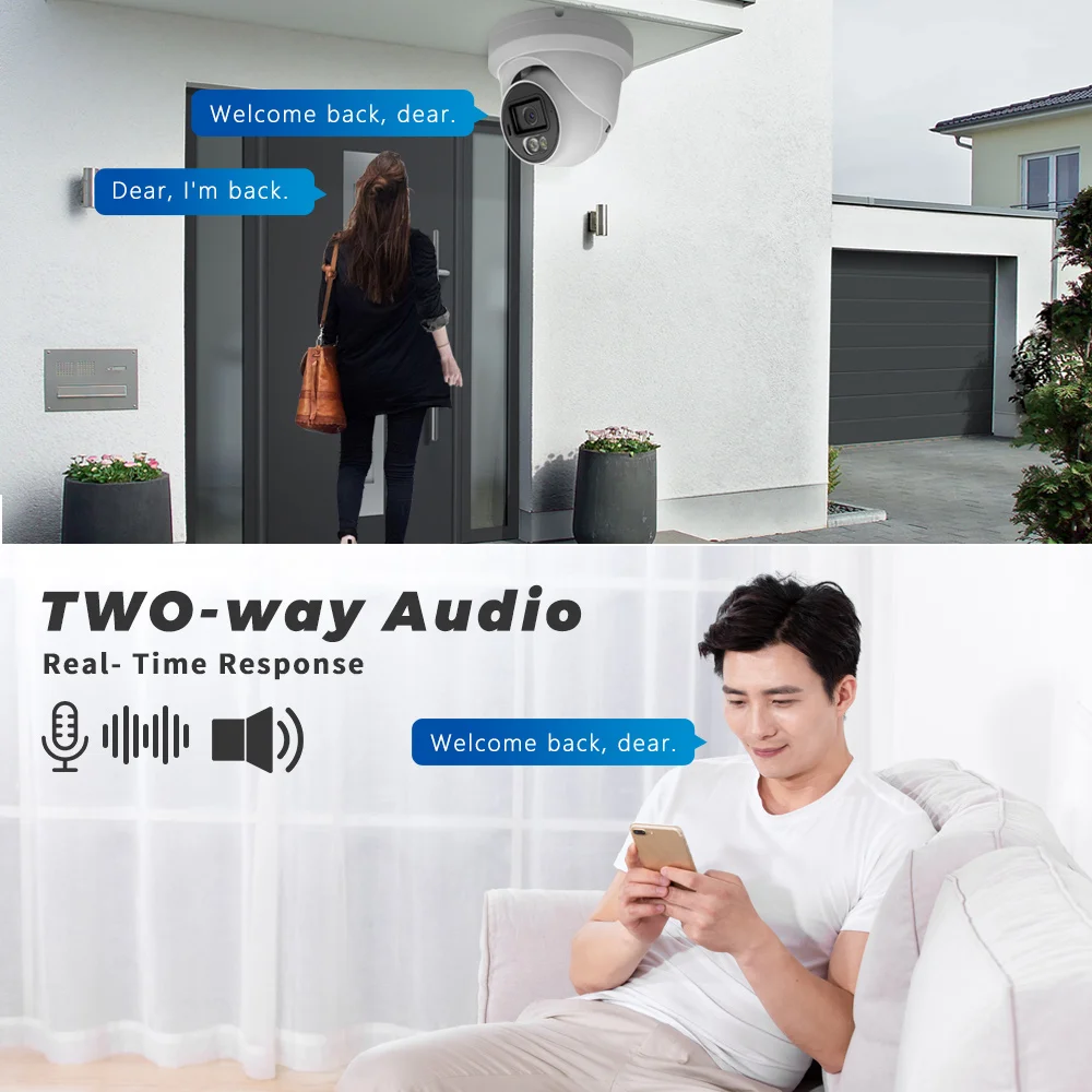 4K 8CH PoE NVR комплект двусторонней аудиосистемы полноцветная с 8 шт. система активного сдерживания наружного внутреннего 8MP камеры безопасности