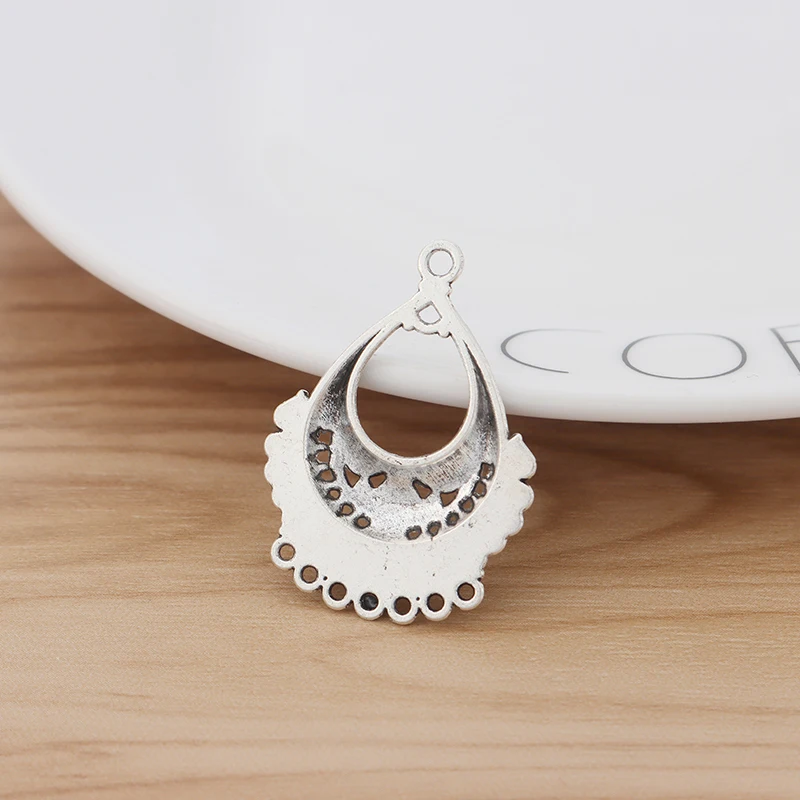 Tibetan Silver Earring Chandelier Multi Strand Connector Charms Pendants for Jewelry Making Accessories 36x25mm