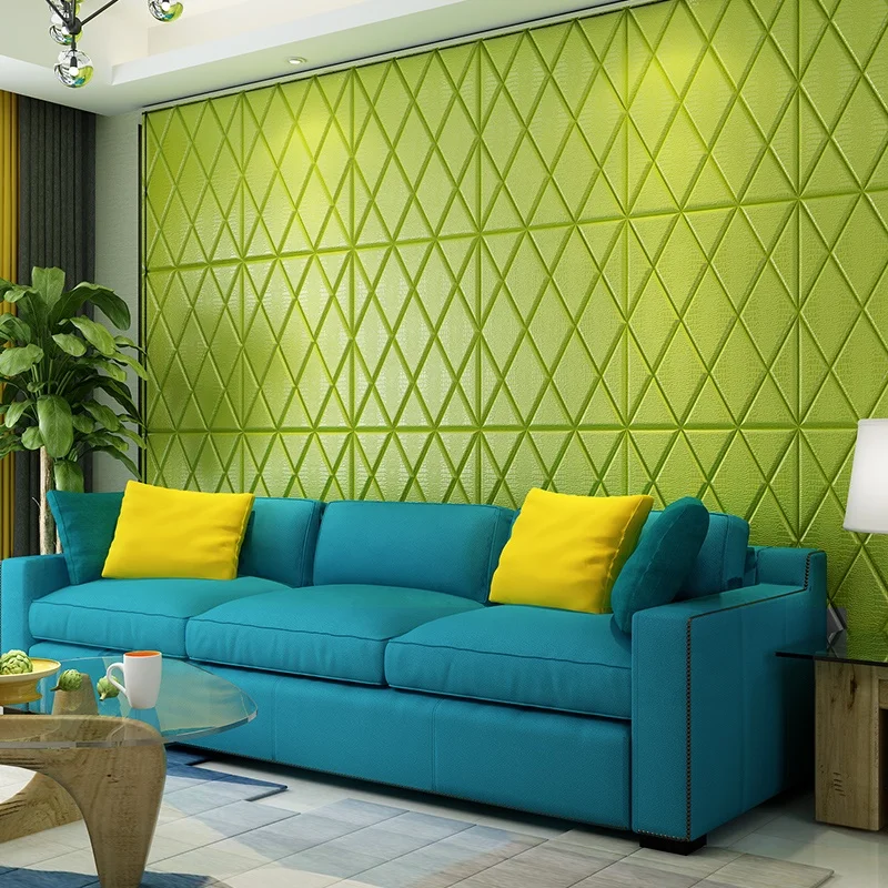 Pure color Good sale promotional deep embossed mural wallpapers