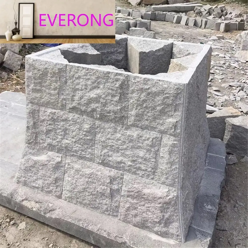 Hot Sell Natural Surface Grey Granite Garden Wall Chinese G603 Exterior Cladding Tiles Mushroom Stone
