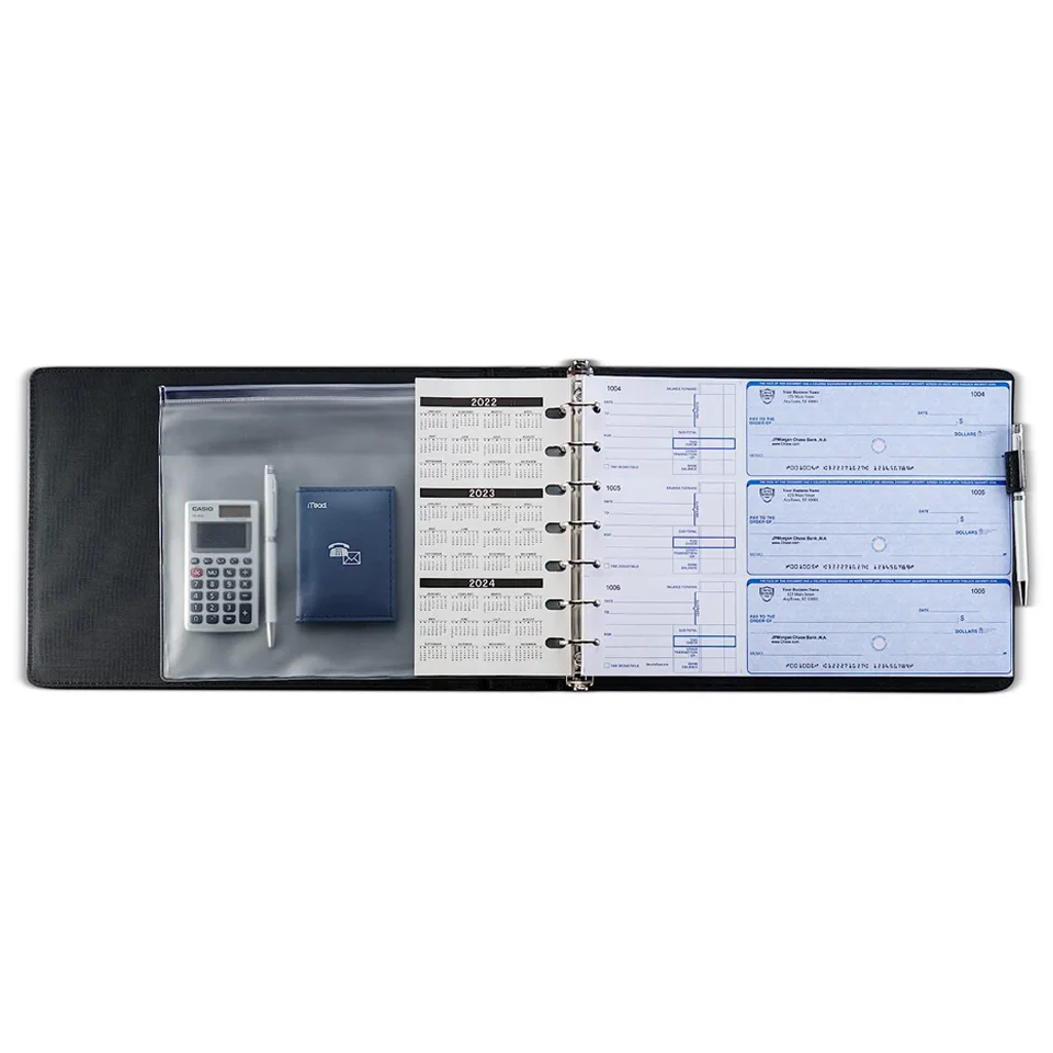 Кожаная Обложка для чеков, 7 колец