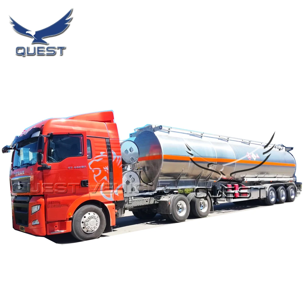 44000 liters mirror aluminium ally liquid petrol fuel tanker truck trailer for sale