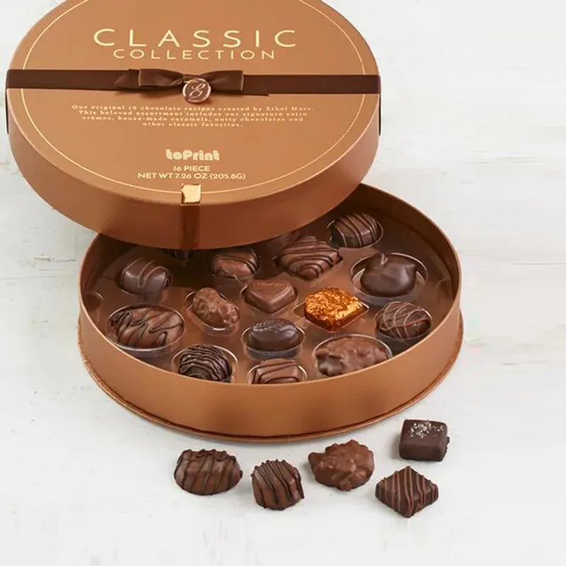 Sustainable Chocolate Packaging Box Custom Chocolate Chips Recyclable Air Tightness Paper Tube Cylinder Manufacturing