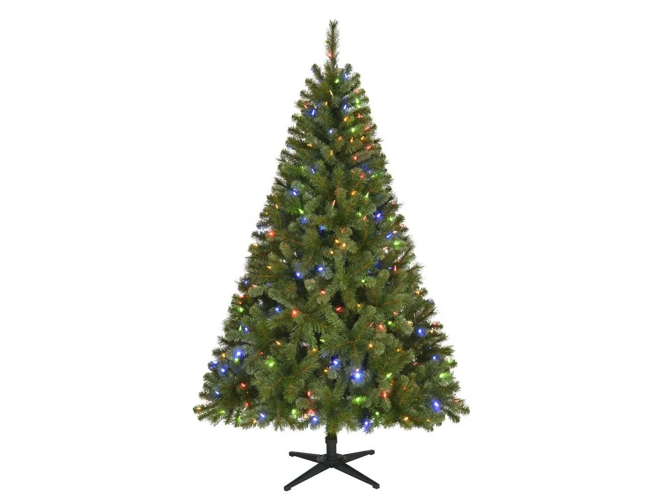 Green pre-lit PVC+PET Mixed Hinged Luxury Indoor Christmas Tree