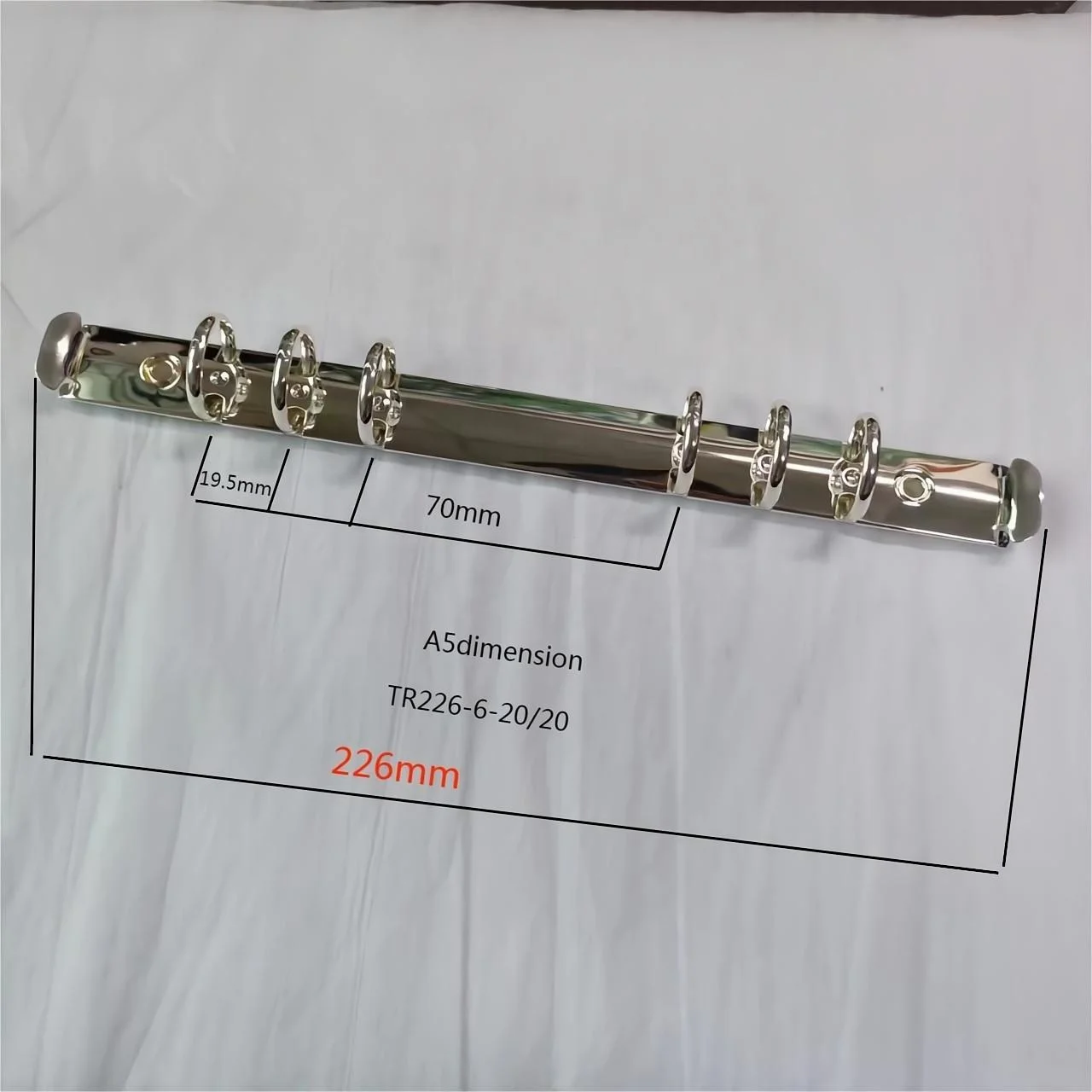High quality beautiful 925 sterling silver plated A5 file buttonhole binder 6-ring O-type