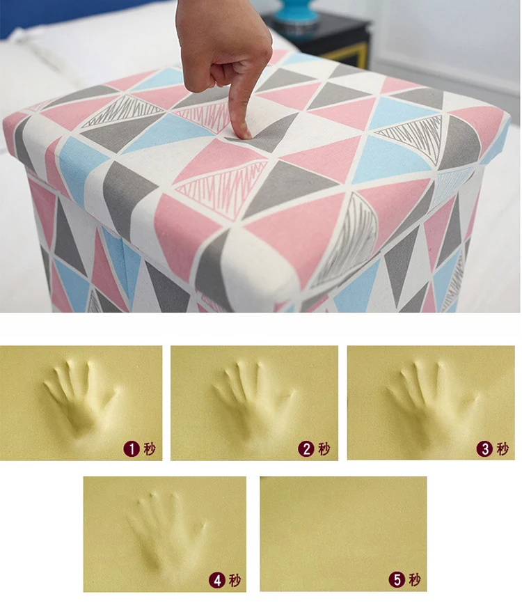 Linen Home Office Multifunctional Seat Strong Load Capacity Practical  foldable folding storage stool box