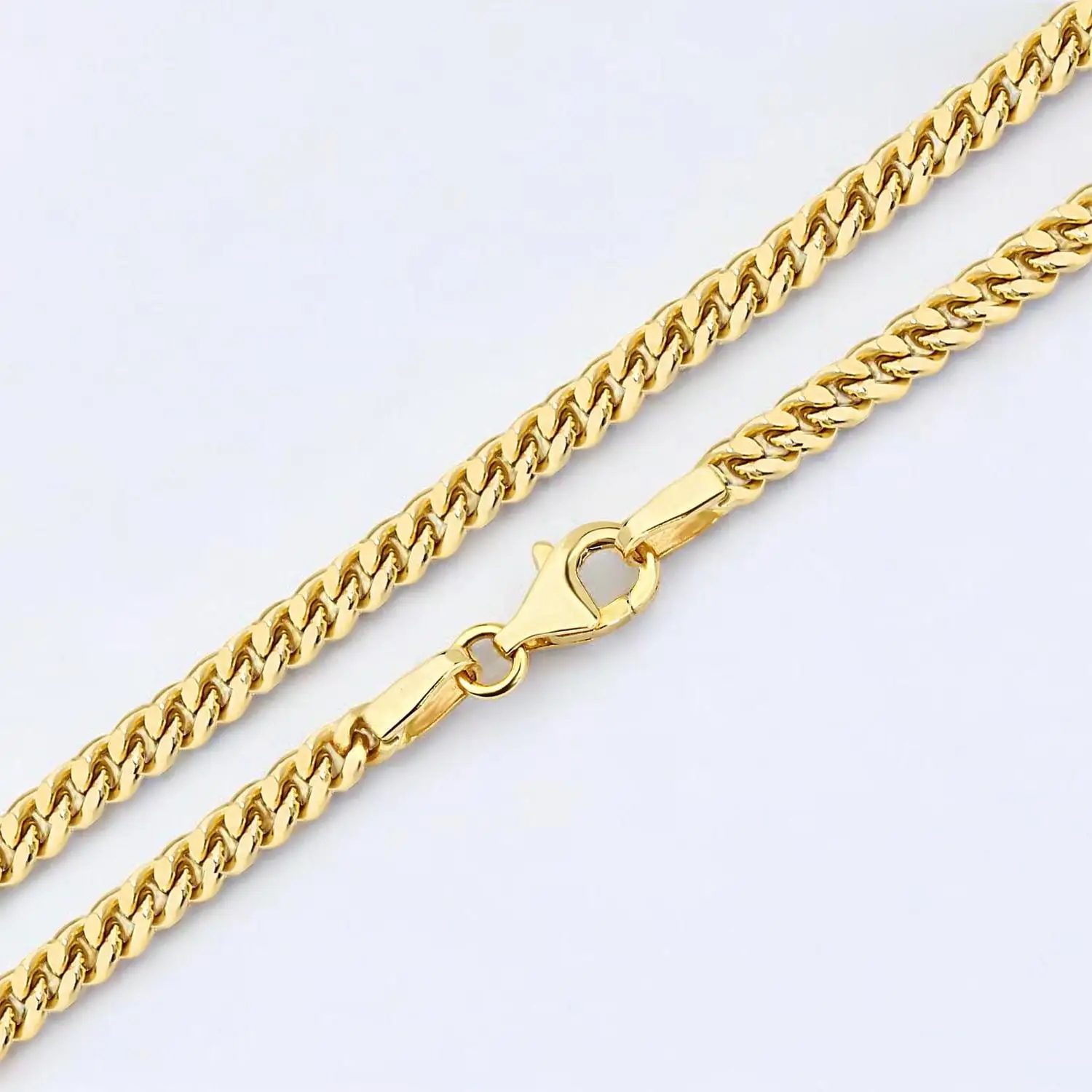 GP 14K 18K Solid gold 1.35mm 2.0mm 2.2mm curb miami cuban link real pure gold luxury jewelry gold chain 14k necklace wholesale