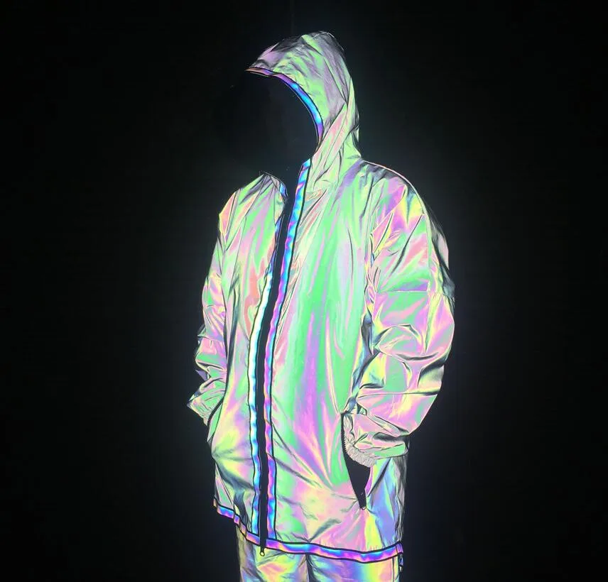 
High Quality 3m Reflective Casual Jackets Long Color Reflective Down Jacket 