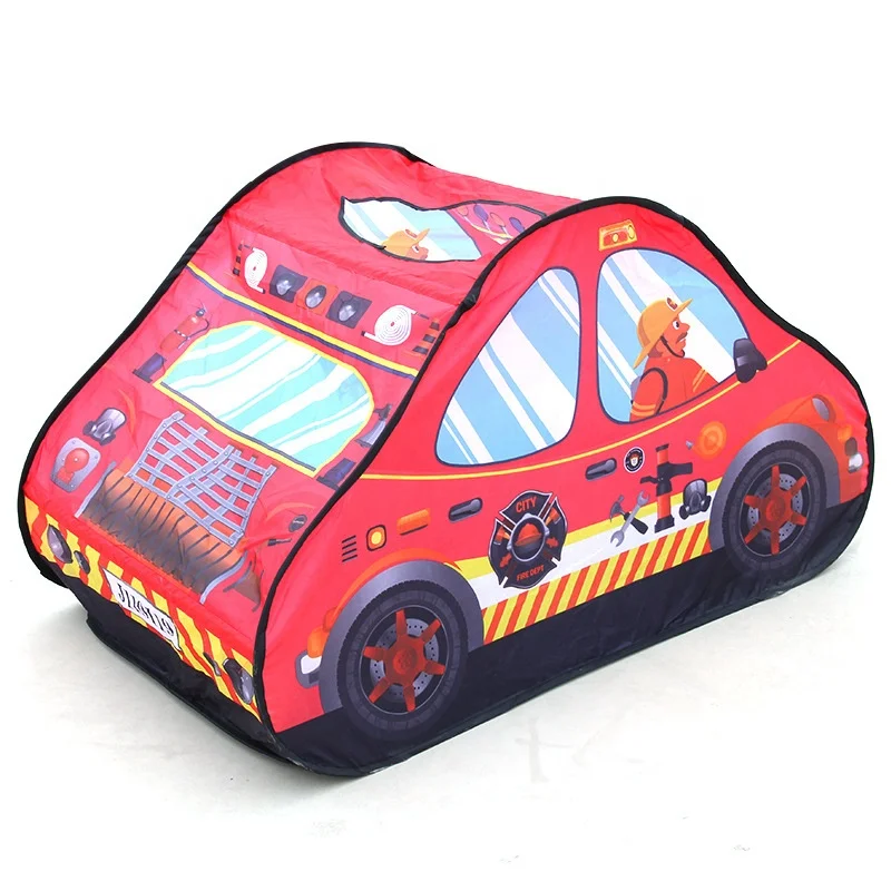 Foldable Quick Setup Pop Up Play Tent for Kids Toddlers School Bus Police Car Playhouse for Interactive Fun