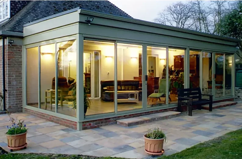 Sun Room Solution Glass Sunroom Garden Room Prefab Four Season Solarium Hollow  Aluminum  Sun House