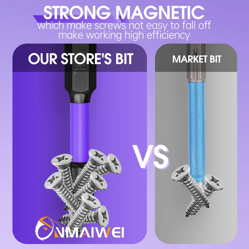 10Pcs PH2 Magnetic Screwdriver Set Magnetic Batch Head Impact Drill Bit Alloy Steel Non-slip Screwdriver 25/50/65/70/90/150mm
