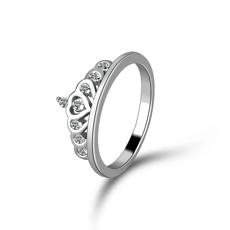 Mascot 925 Sterling Silver Accessory Queen Crown Party Woman Jewelry Ring