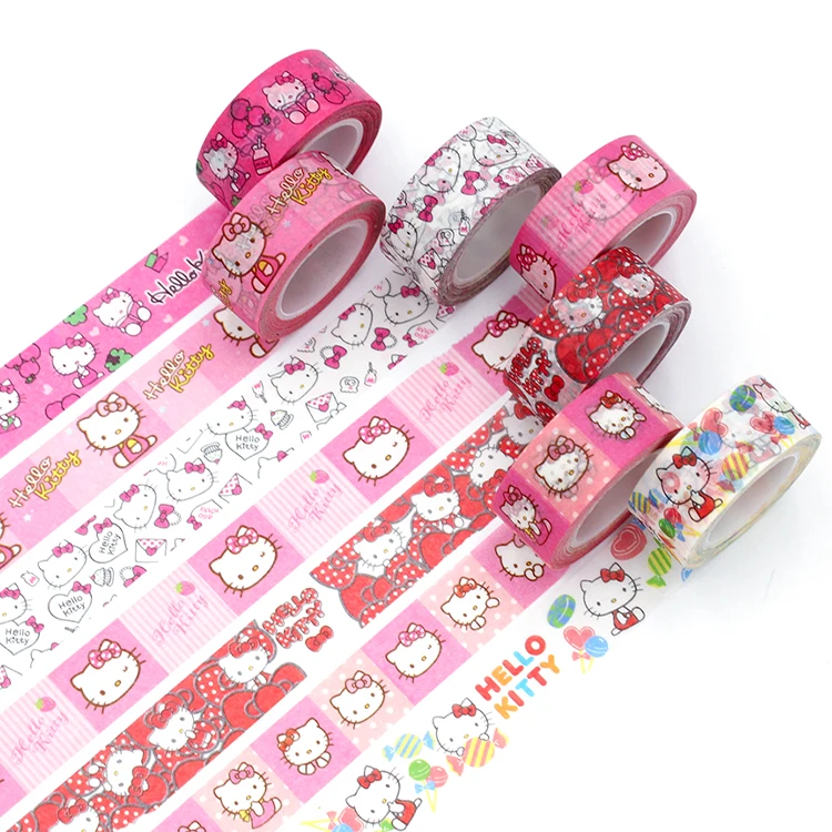 Wholesale Promotional Prices Cat Cartoon Washi Tape Set For School Custom Printing Die Cut Single Side Tape
