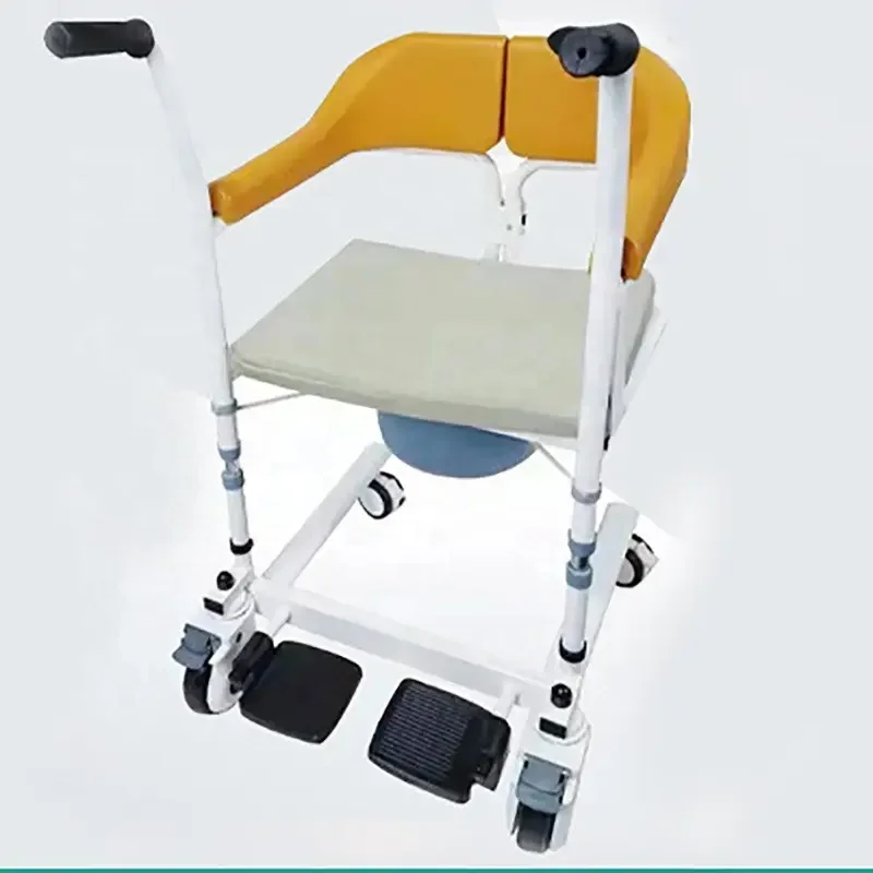 Hot selling new hydraulic manual hospital home elderly shift chair transfer chair with bedpan