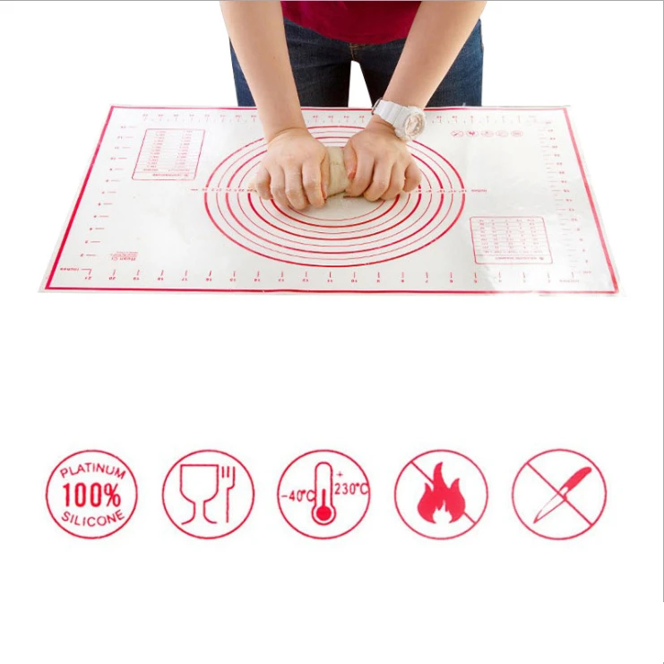 Hot selling Silicone Baking Pastry BBQ Non Stick Mat With Measurement For Dough Rolling Mat for kitchen