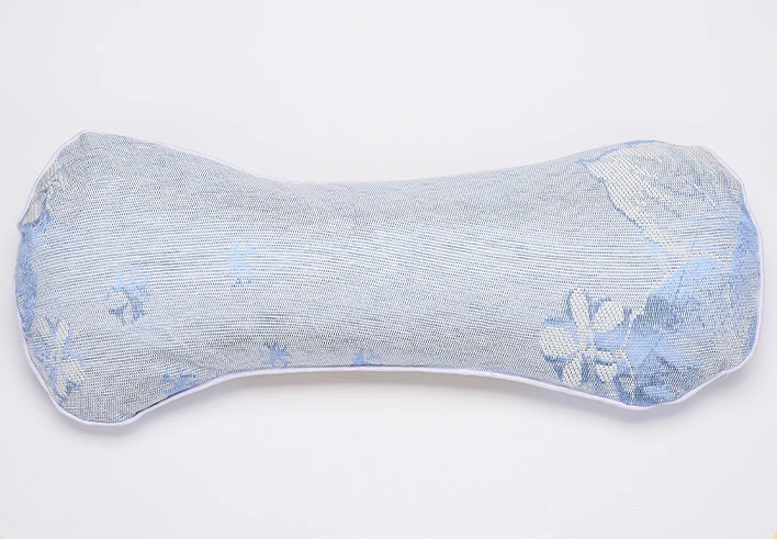 Lemei cool and breathable moxa grass summer household pillow ice silk bone shaped moxibustion neck protection pillow