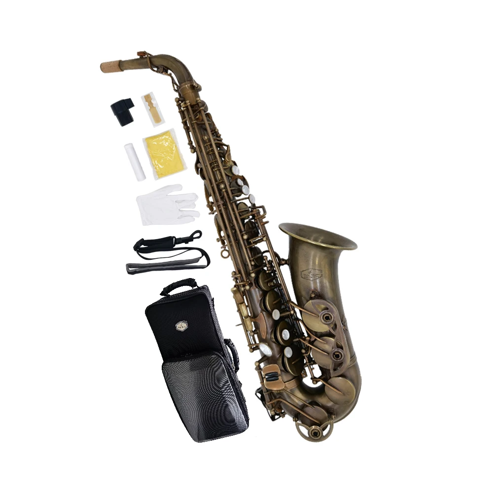 OEM yellow  Brass Vintage Patina Chinese traditional  twelve zodiac patterns  Alto Sax