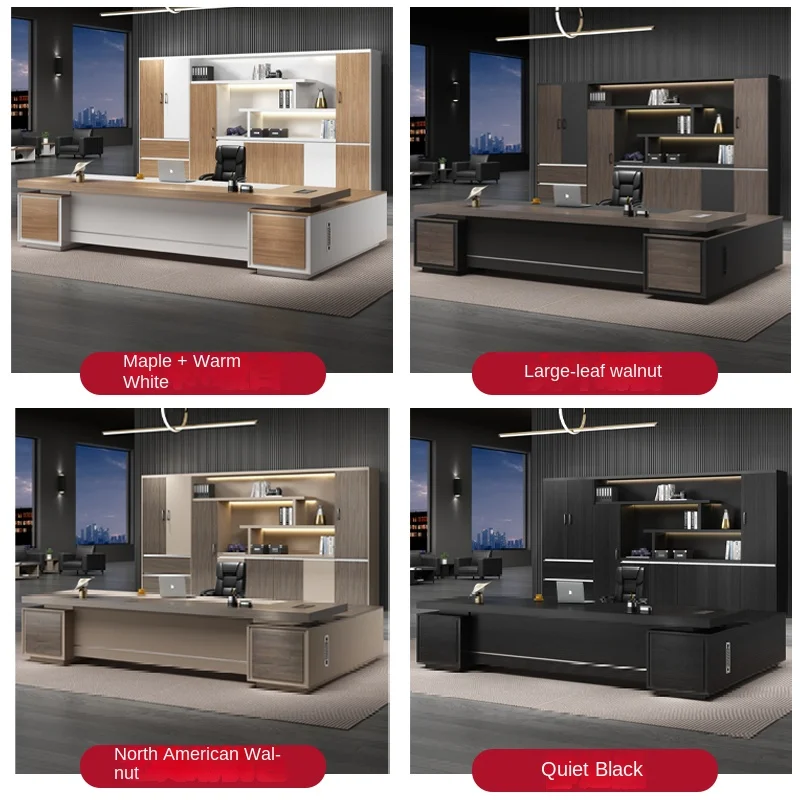 Modern Luxury L-Shaped Boss Desk Luxury Computer Manager Executive Office Furniture