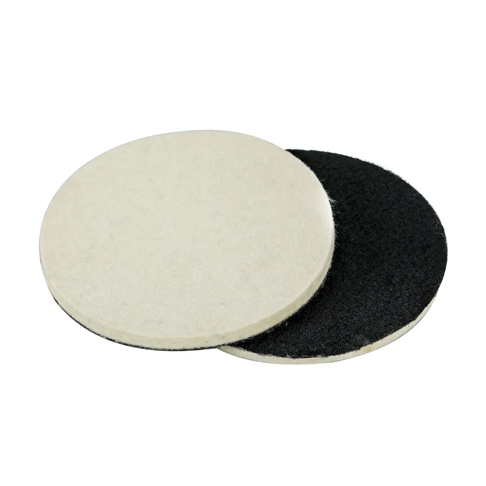 5 Inch (125mm) Wool Felt Polishing Pad Hook and Loop Compressed Wool Wheel Buffing Pad for Car & Boat Polishing, Waxing, Sealing