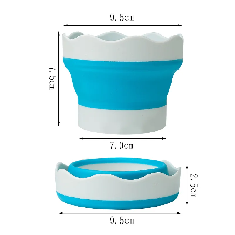 Paint Brush Washer Holder Cleaner Silicone Mini Foldable Painting Water Cup Washing Bucket Basin