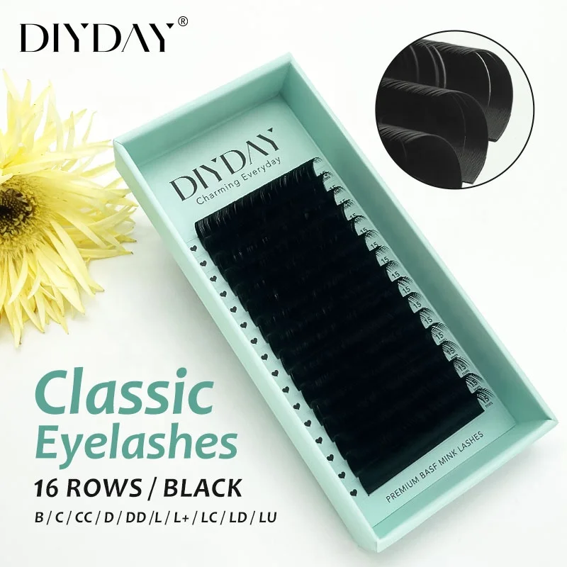 DIYDAY Classic Mink Lash Extensions Trays PBT 0.03 0.05 C D Premade Volume Fans for Beauty Salon