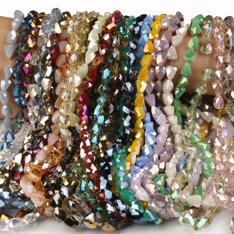New Arrivals 39 Colors 4mm/6mm/8mm Triangle Glass Beads Loose Crystal Beads Accessories For Jewelry Making Diy