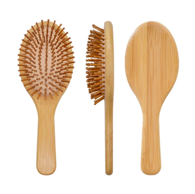 Free Sample Quality Custom Logo Bamboo Hair Brush Eco Friendly Wood Bamboo Detangling Paddle Hair Brush