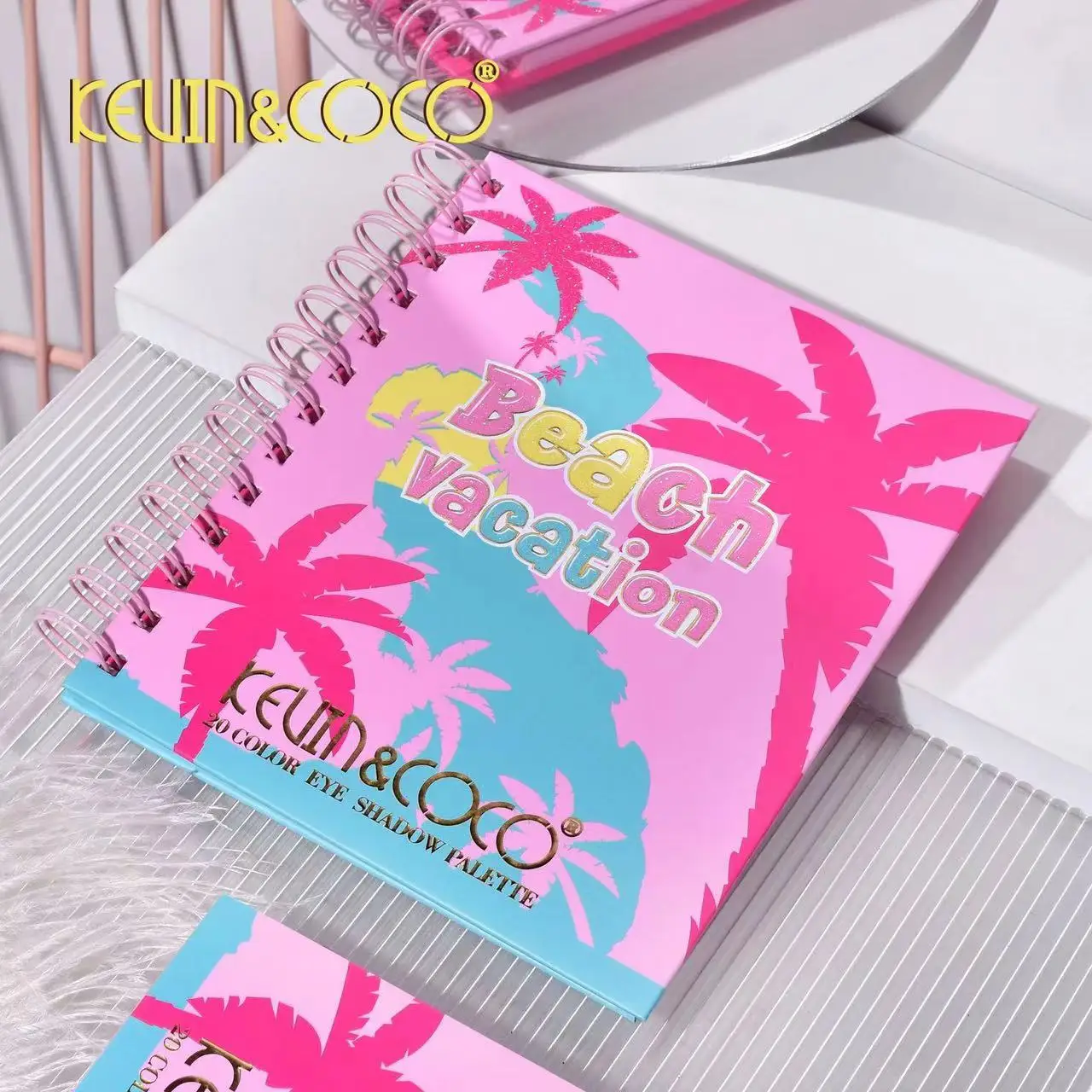 High Appearance KEVIN&COCO20 Color Coil Holiday Beach High Quality Waterproof Sweat proof Coil Fruit Party eye shadow Palette