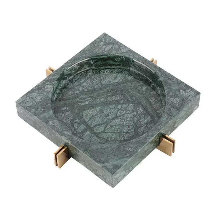 Square Unbreakable Pakistan Onyx Custom Marble Stone Granite Cigarette Cigar Ashtray For Bar Restaurant Living Room Decoration