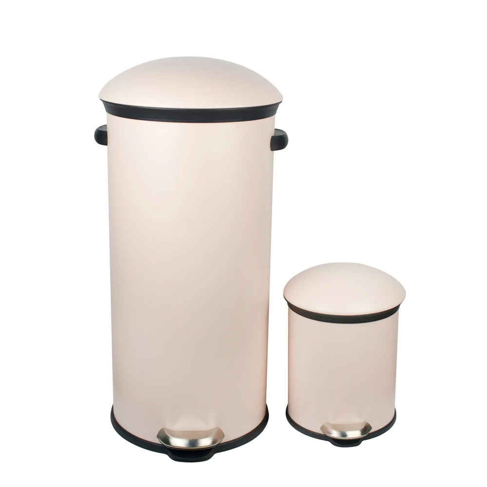 Modern Houseware Products 410 Stainless Steel Pedal Trash Bin with Cover closing Slowly and Mutely Round Trash Can WBR005