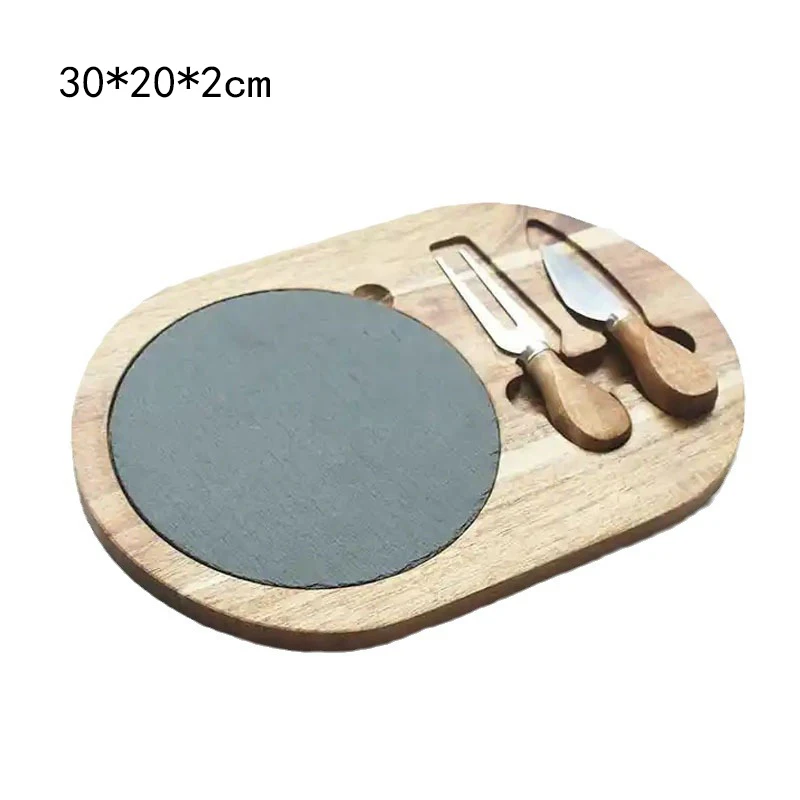 Sustainable Cheese Board and Sushi Steak Wooden Tray Restaurant Appetizer Serving Platter wooden Sushi cheese Tray with slate