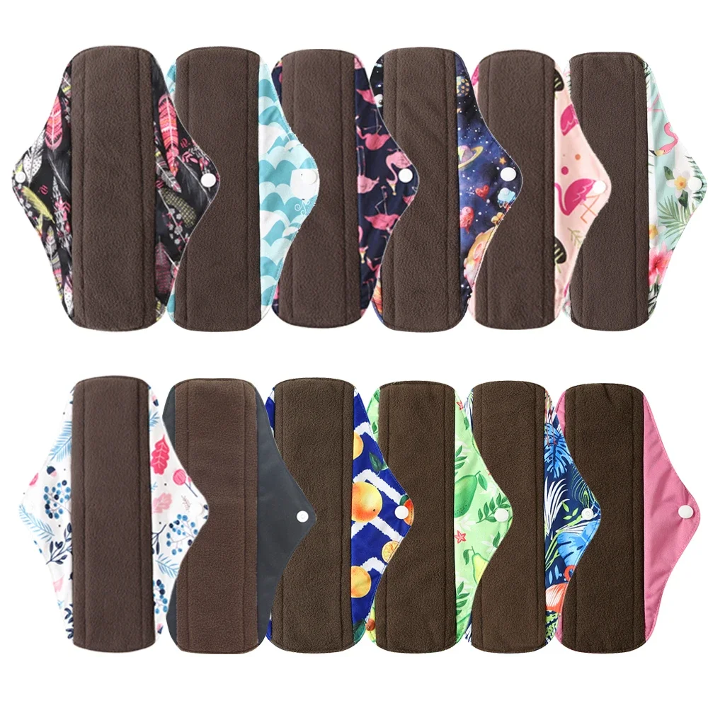 Custom Sanitary Pads Napkin for Women Reusable Menstrual Pads Towel Washable Breathable Bamboo Charcoal Cloth Daily Pad
