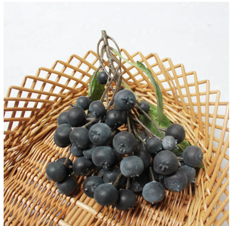 Realistic Artificial Blueberry String Lifelike Fruit Decor for Home Artificial Blueberry Garland  Lifelike fruit decor
