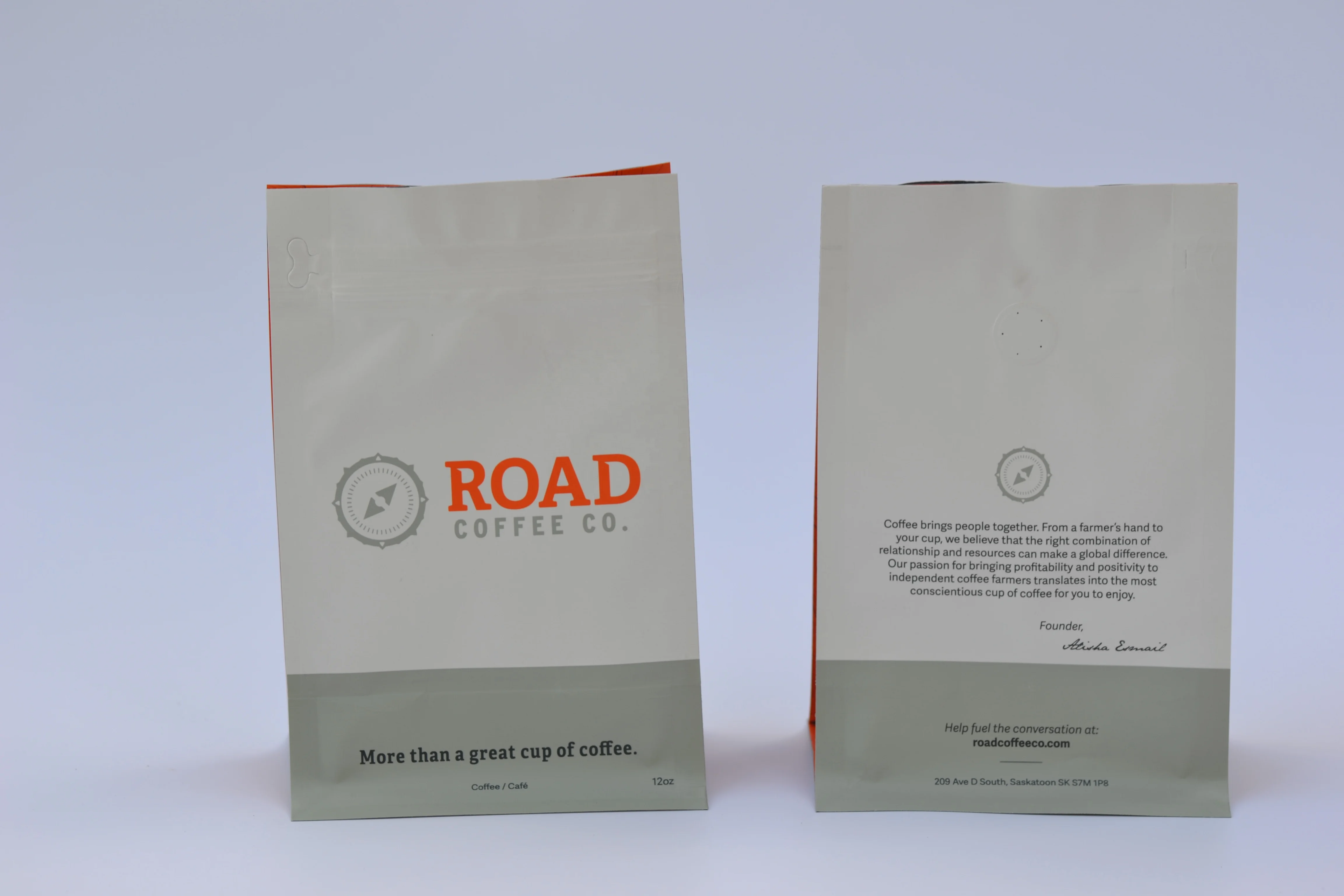 custom printed 12oz roasted coffee beans packing white kraft paper one way valve flat bottom bags with ziplock
