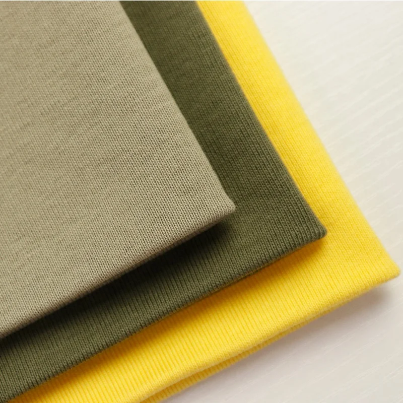 Guangzhou factory wholesale knit ribbing cuff fabric dresses cuff rib 100% cotton fabric for collar