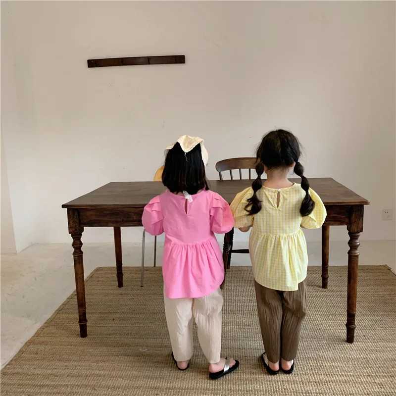 
Wholesale ready to ship kids shirt cartoon bear top baby cotton shirt for toddler girls LP026 