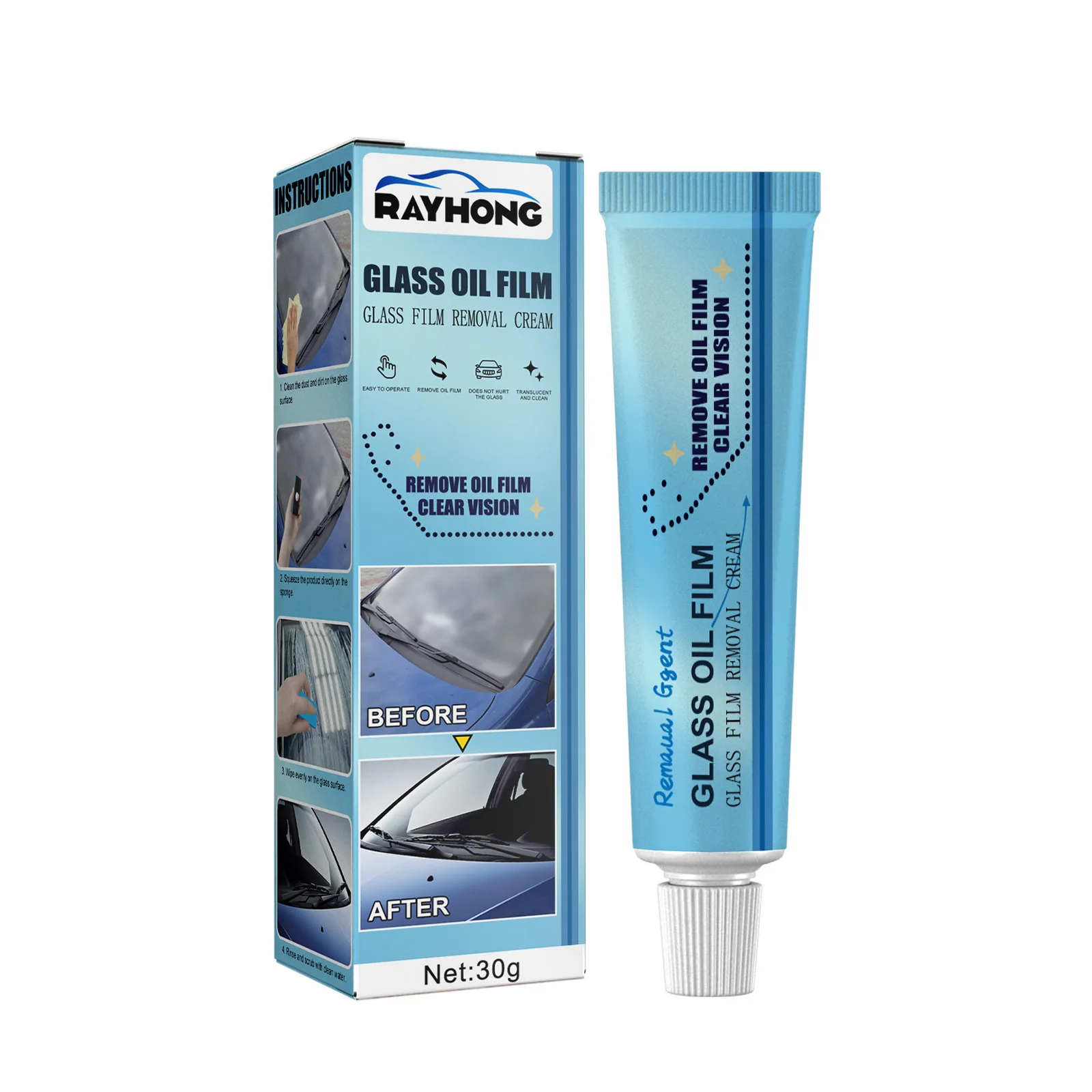 Hot Sale Car Front Windshield Car Window Dust Removal Rain Proof Glass Film Removing Cream