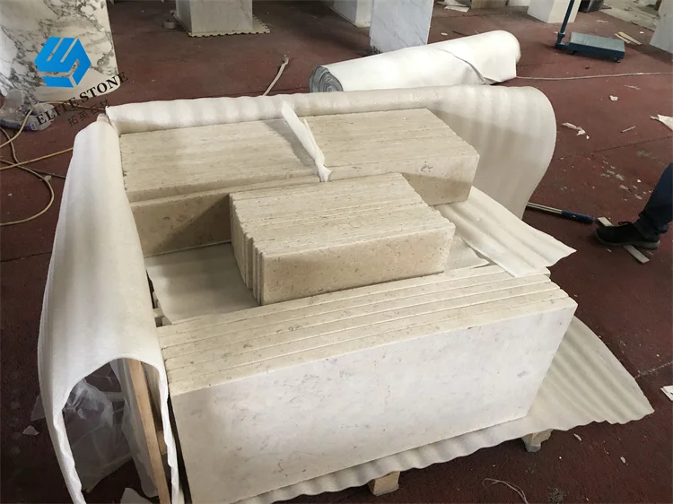 Tumbled Homed Natural Travertine Outdoor Indoor Floor Paving Stone Tile French Pattern Limestone Pavers