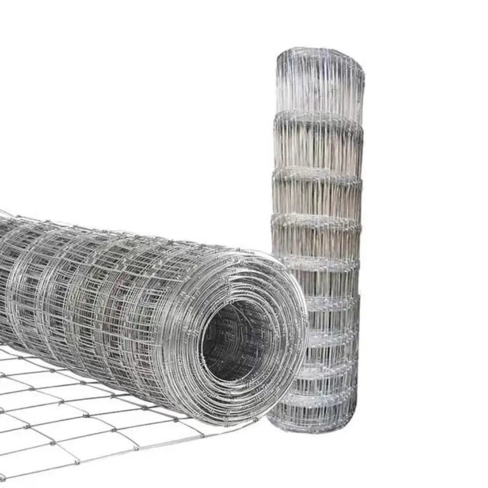 Hot Dipped Galvanized Fixed Knot Field Fence Cattle Fencing Farm Metal Iron Electro Galvanized Security Fence Panels 10 Rolls