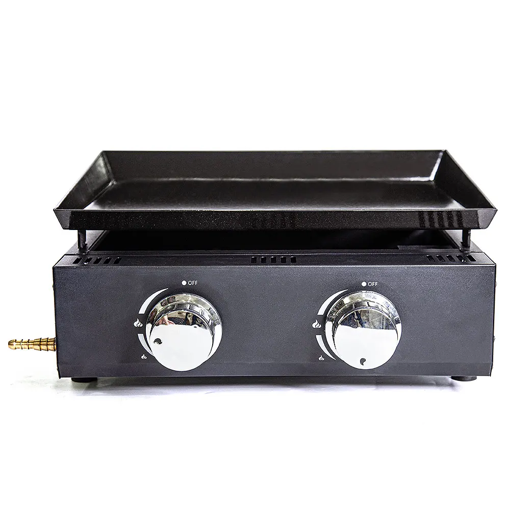 Garden 2 Burners Gas BBQ Grills LPG Plancha 5000W Beef Pork Chicken Cooking Home Hot Plate Non-stick Barbecue Tools Grills