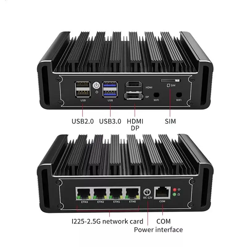 Firewall Pfsense Mini PC Quad Core Cele ron J4125 N5105 i225 Nics 2.5Gbe RJ45 Lan HD VGA ITX Small Computer Network Server