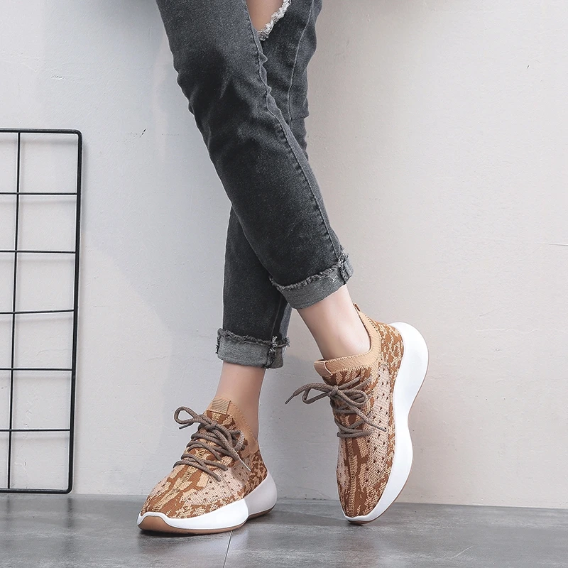 Sport Shoes Knitted Fashion Outdoor Sneakers Running Gym Athletic Shoes for Women