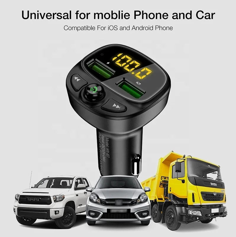 Fast Charging  Dual USB Port  Fm Transmitter  Wireless  car cigarette  lighter charger for phone charger Adapter in the car
