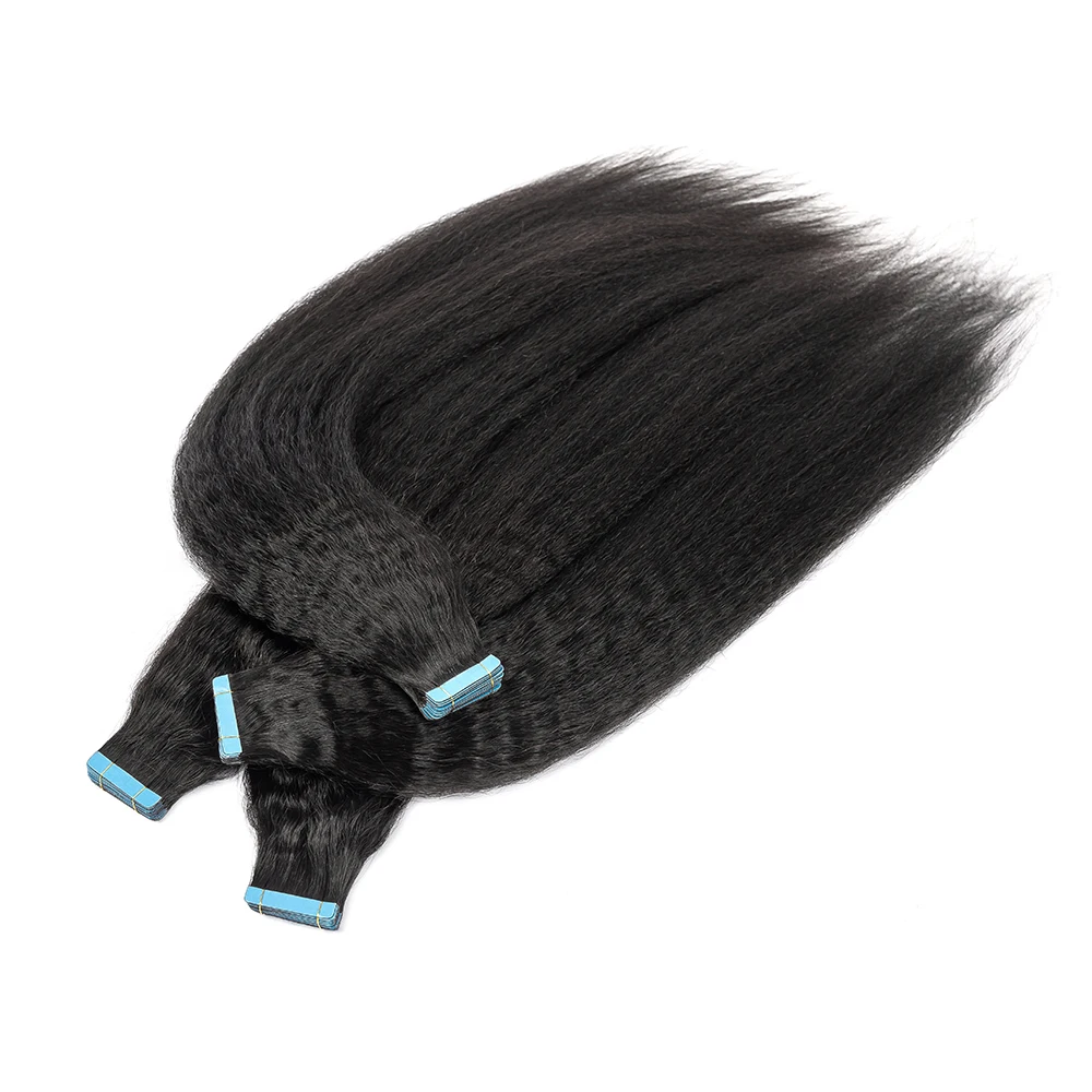 Wholesale Vendors Human Hair Tape ins extension Brazilian Raw Kinky Curly Hair Extensions For Natural Hair Texture
