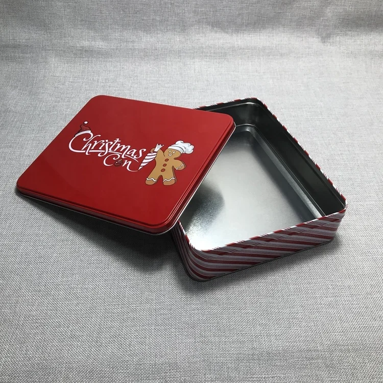 High Quality Food Grade Rectangular Tin box Embossing Tin Box Square metal box custom