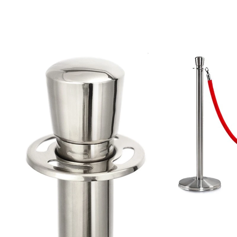 Indoor silver crown top polished stainless steel event red carpet adjustable queue line stand poles stanchion post rope barriers