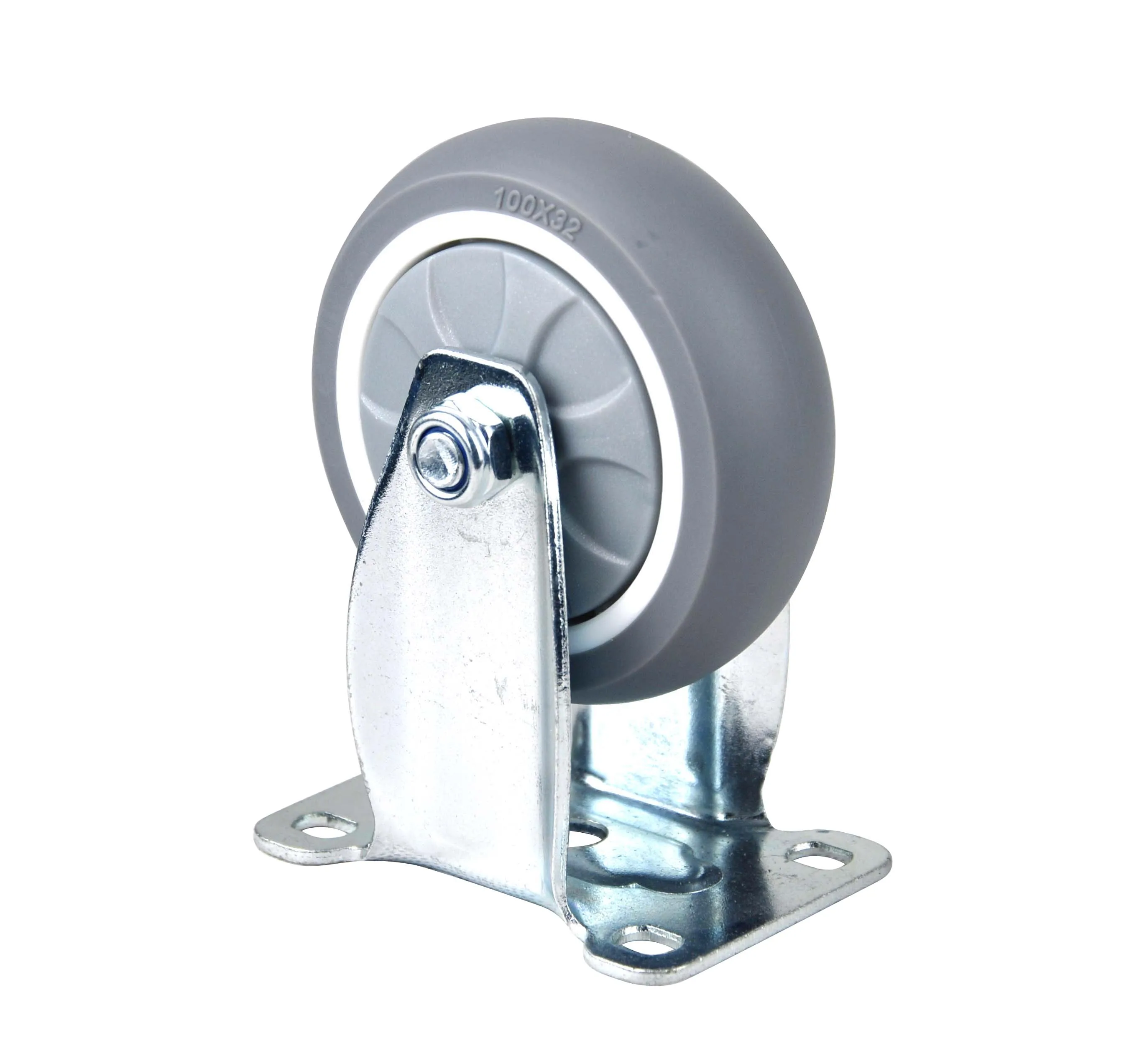 Source factory Hot products 100X32mm Fixed Mute environmental protection High wear resistance  ball bearing TPR caster wheel
