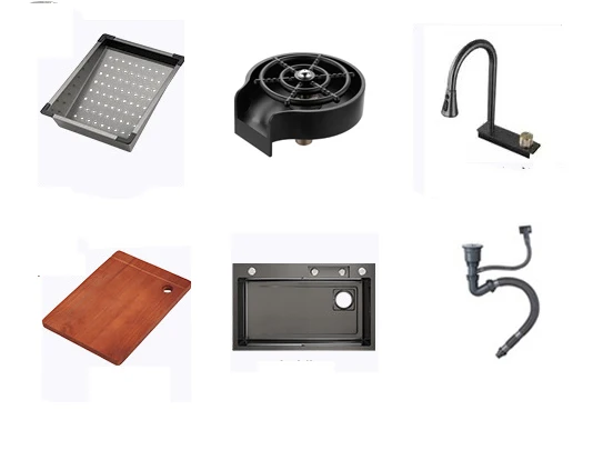 Modern Luxury Design Smart Stainless Steel Multifunctional Waterfall Kitchen Sink